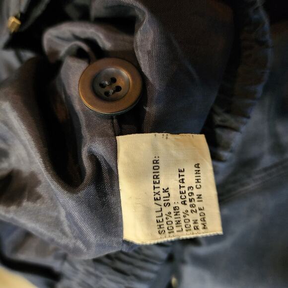 80s Members Only Silk Zip Retro Bomber Jacket Shoulder Pads - Picture 7 of 14